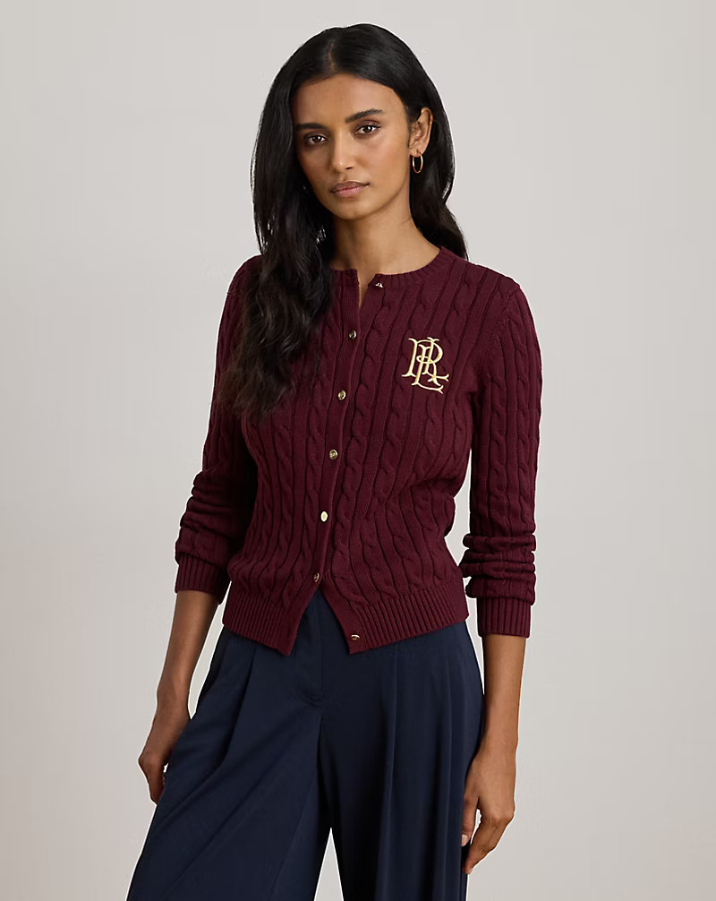 Cable-Knit Cotton Cardigan | Ralph Lauren (UK)