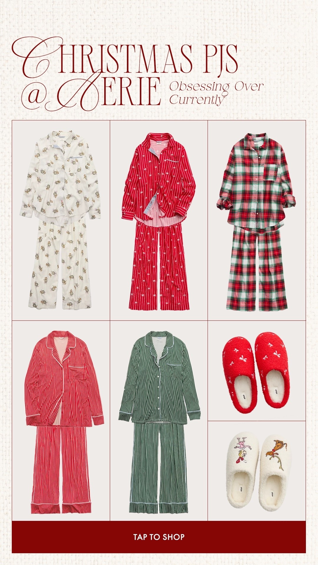 Aerie with the cuuutest freaking pajamas!!!! So cute!!! I’ve been obsessing over their sets!! 

Aerie, American eagle, Christmas pajamas, Christmas PJ sets, flannel PJs, Christmas plaid, cozy slippers 

#LTKFindsUnder100 #LTKHoliday
