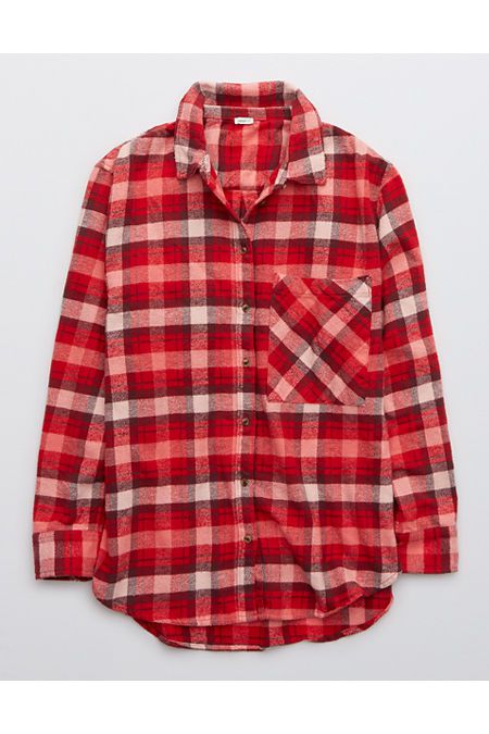 Aerie Anytime Fave Flannel Shirt | American Eagle Outfitters (US & CA)