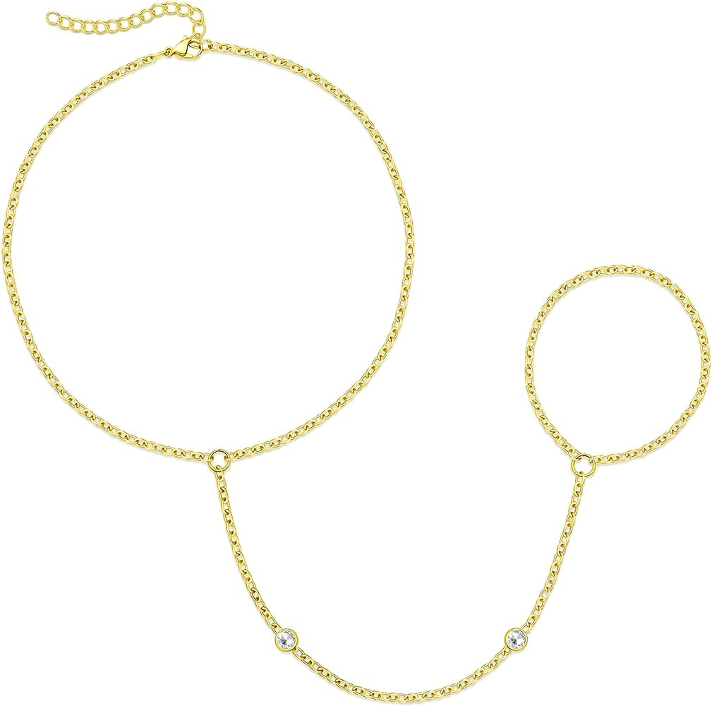 Gold Bracelets Set for Women Non Tarnish Trendy,14K Gold Plated Dainty Stackable Paperclip Cuban ... | Amazon (US)