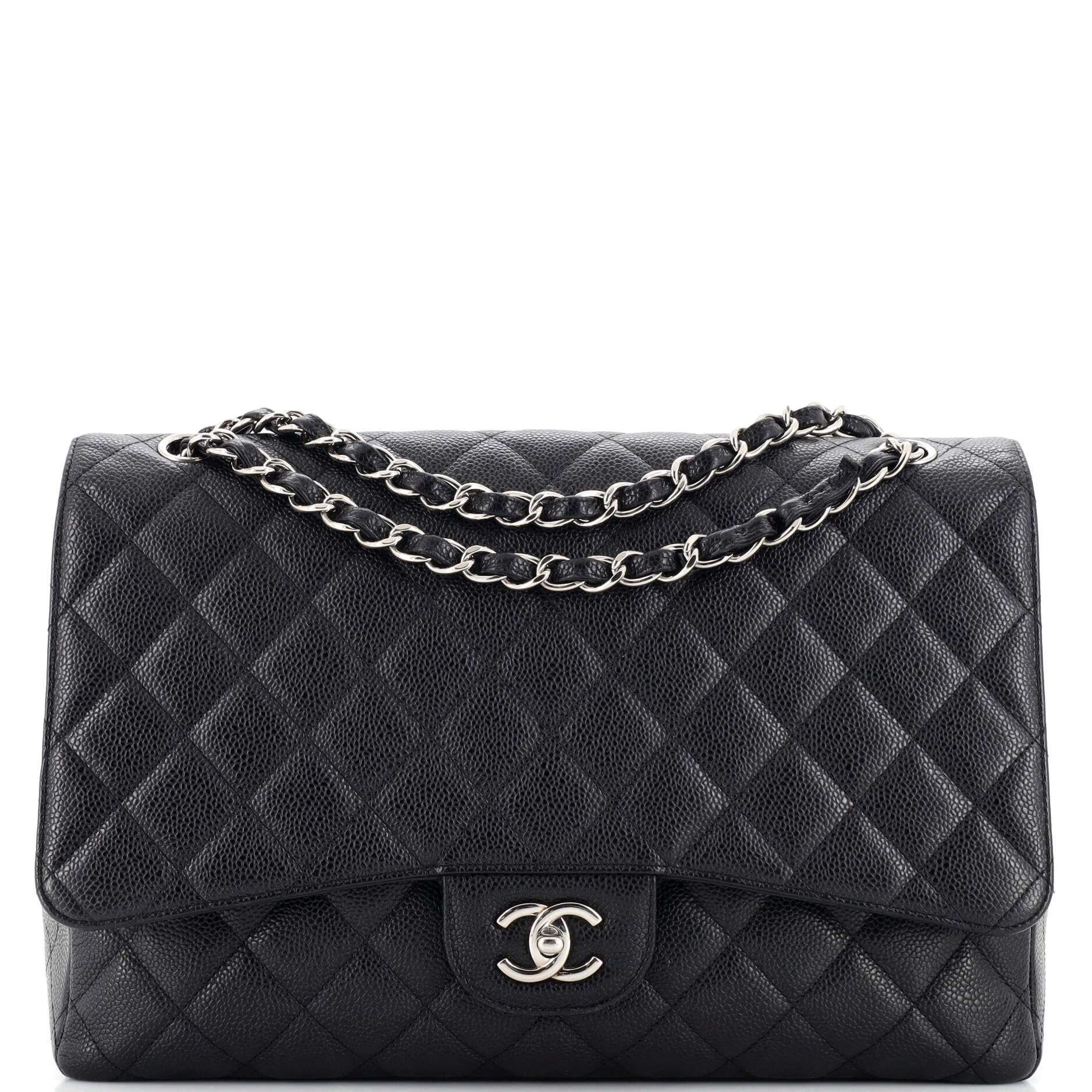 CHANEL Classic Single Flap Bag Quilted Caviar Maxi | Rebag