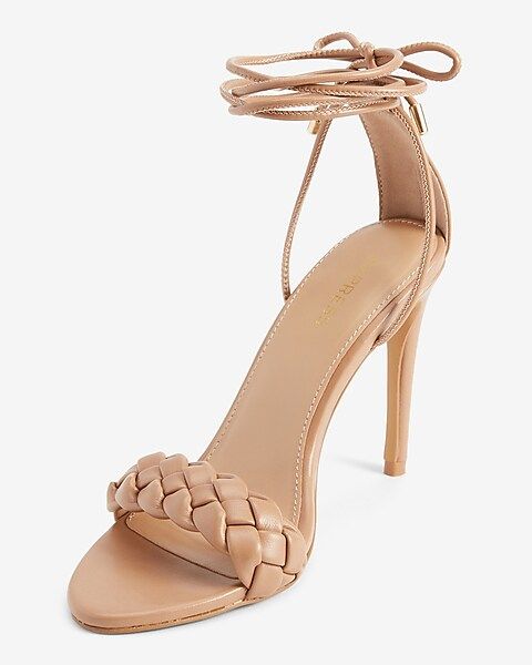 Braided Lace-Up Heeled Sandals | Express