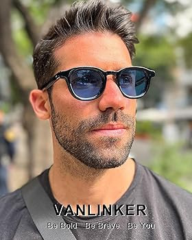 VANLINKER Retro Round Sunglasses for Men Women Vintage Circle Shades VL9829 46mm | Amazon (US)