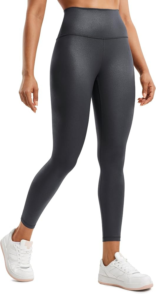 CRZ YOGA Butterluxe Matte Faux Leather Leggings for Women 25" - High Waisted Stretch Ankle Leathe... | Amazon (US)