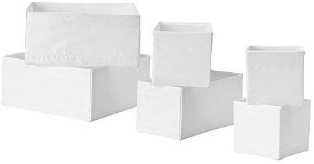 Ikea Drawer Storage Organizer Box Bin Tote White (6 Piece) | Amazon (US)