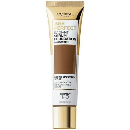 L Oreal Paris Age Perfect Radiant Serum Foundation Makeup 140 Chestnut 1 fl oz | Walmart (US)