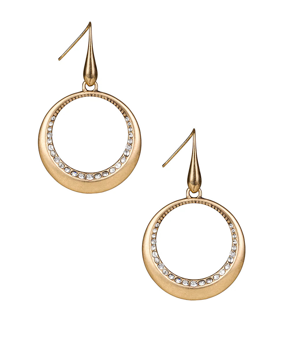 Open Circle Hoop Drop Earrings - Sparkle | Patricia Nash Designs