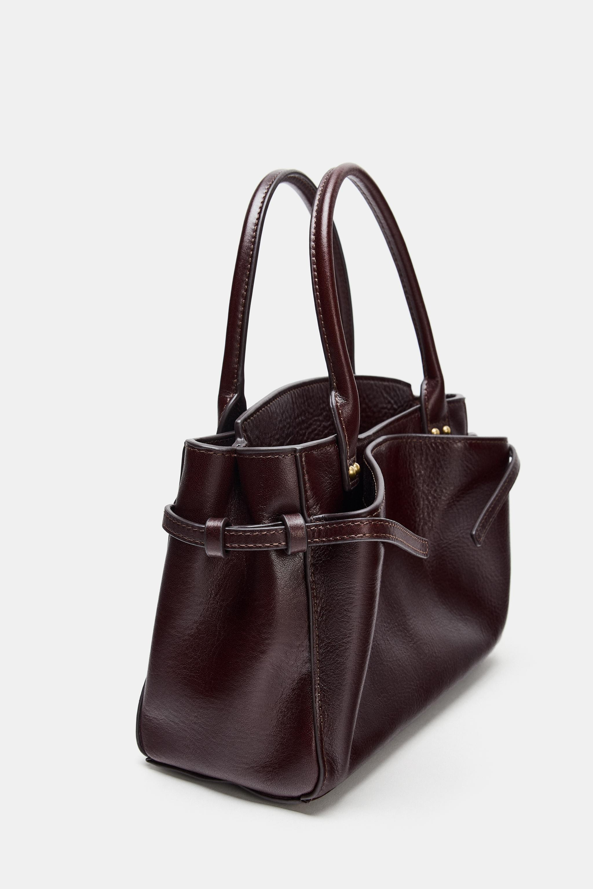 LEATHER MINI CITY BAG | Zara US