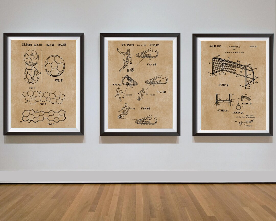 Soccer Poster, Set of 3 Patent Prints, Soccer Wall Art, Soccer Decor, World Cup Poster, World Cup... | Etsy (US)