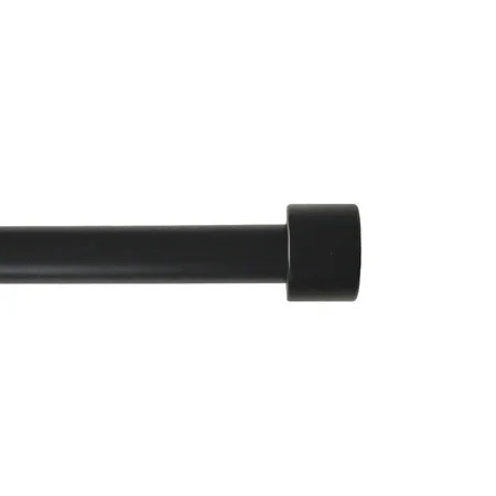 Mainstays 3/4" Matte Black End Cap Adjustable Single Curtain Rod Set, 30-84" | Walmart (US)
