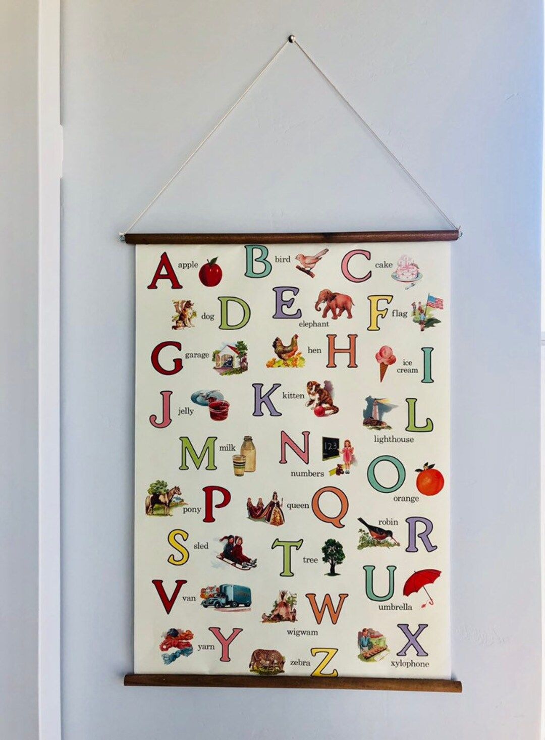 Vintage Style Alphabet Poster Ready to Hang - Etsy | Etsy (US)