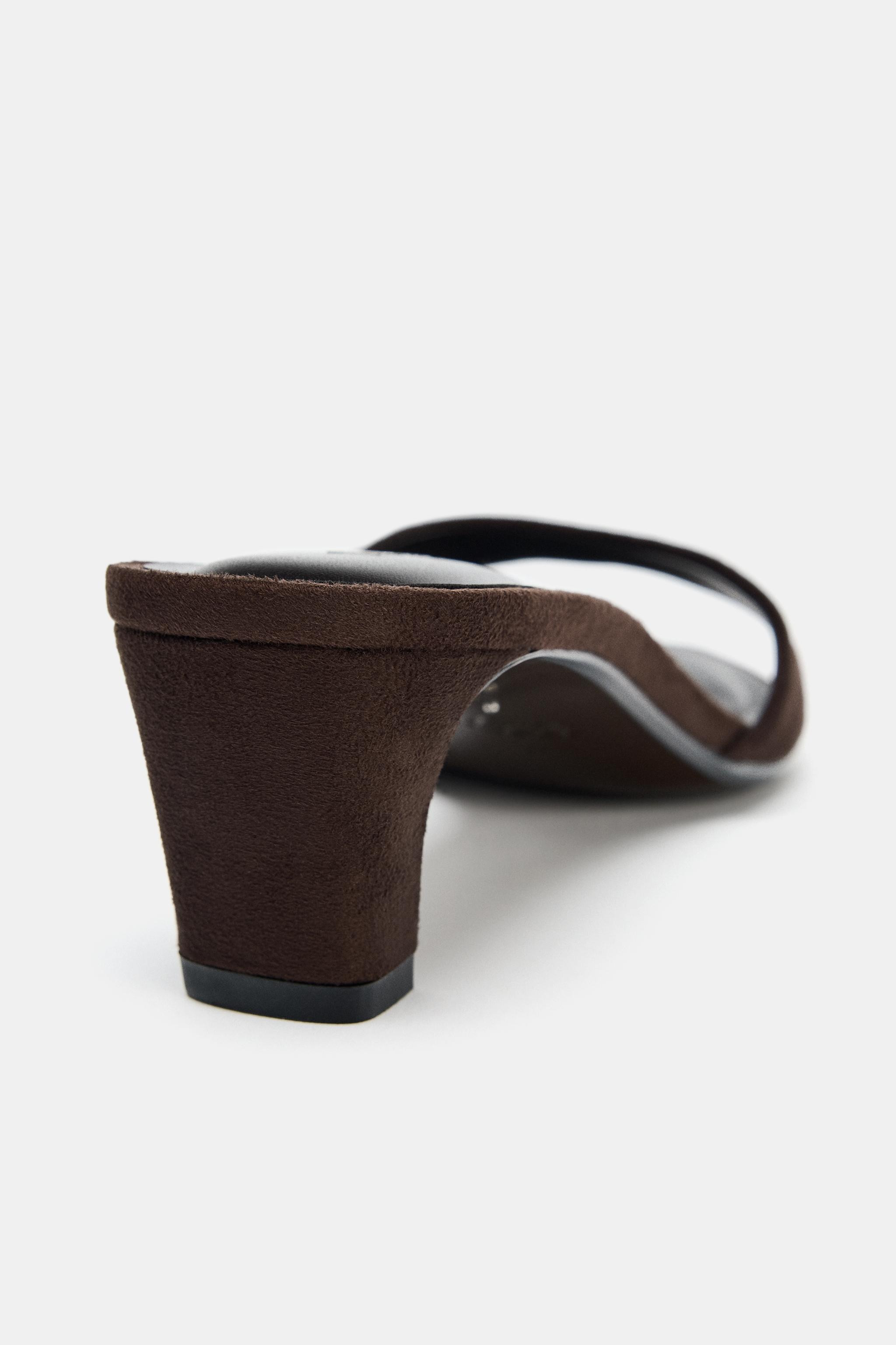 SUEDE HEEL MULE SANDALS | Zara UK