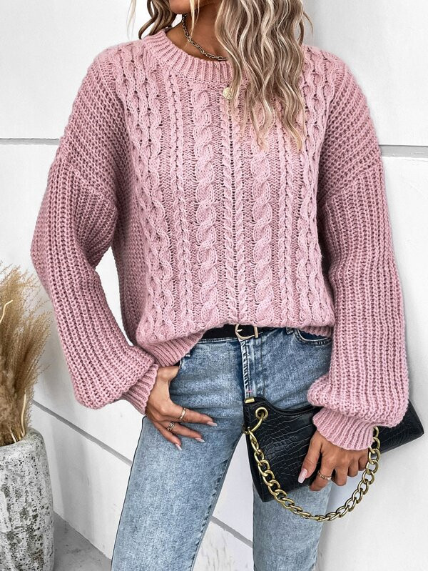 Cable Knit Drop Shoulder Sweater
   SKU: sw2209069084821023   New     US$23.00        US$21.85   ... | SHEIN