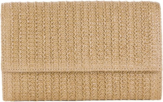 Natural Straw Flat Clutch Women 2026 Boho Purse Top Handle Crossbody Handbag Stylish Woven Envelo... | Amazon (US)