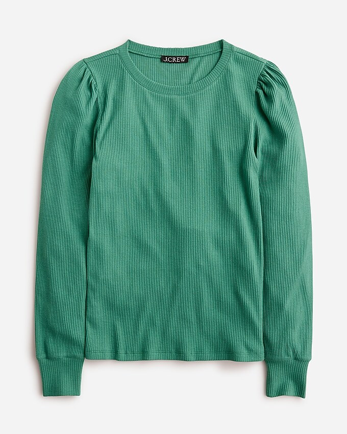 Vintage rib puff-sleeve top | J. Crew US