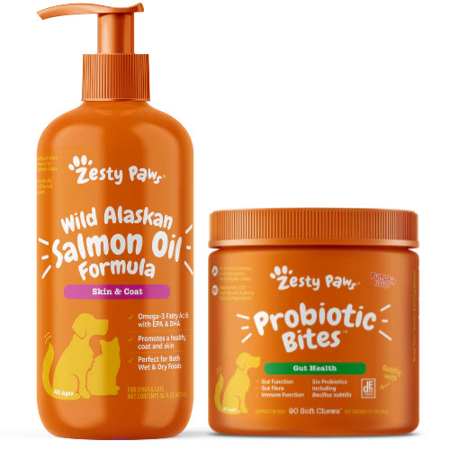 Pawsome Pumpkin Probiotic Bites™ & Salmon Oil Formula for Dogs - 2 Pack | Zesty Paws