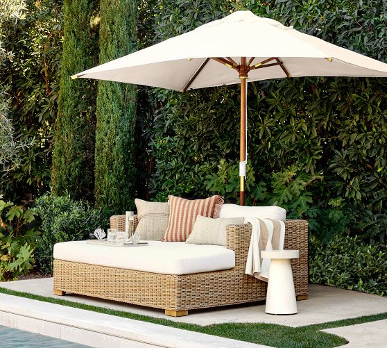 Huntington Wicker Outdoor Daybed | Pottery Barn (US)