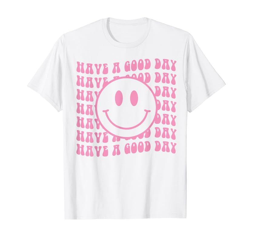 Have A Good Day Retro Tshirt- Smiley Face Aesthetic T-Shirt | Amazon (US)