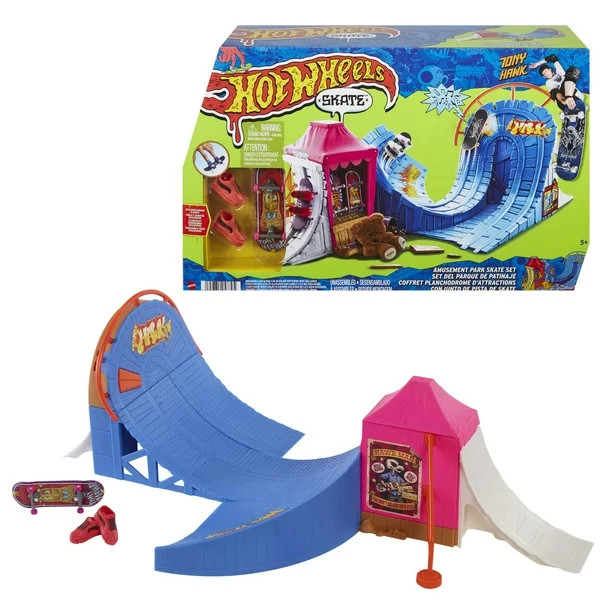 Hot Wheels Skate Amusement Park Skate Set with Fingerboard & Pair of Skate Shoes Playset, Child 5... | Walmart (US)