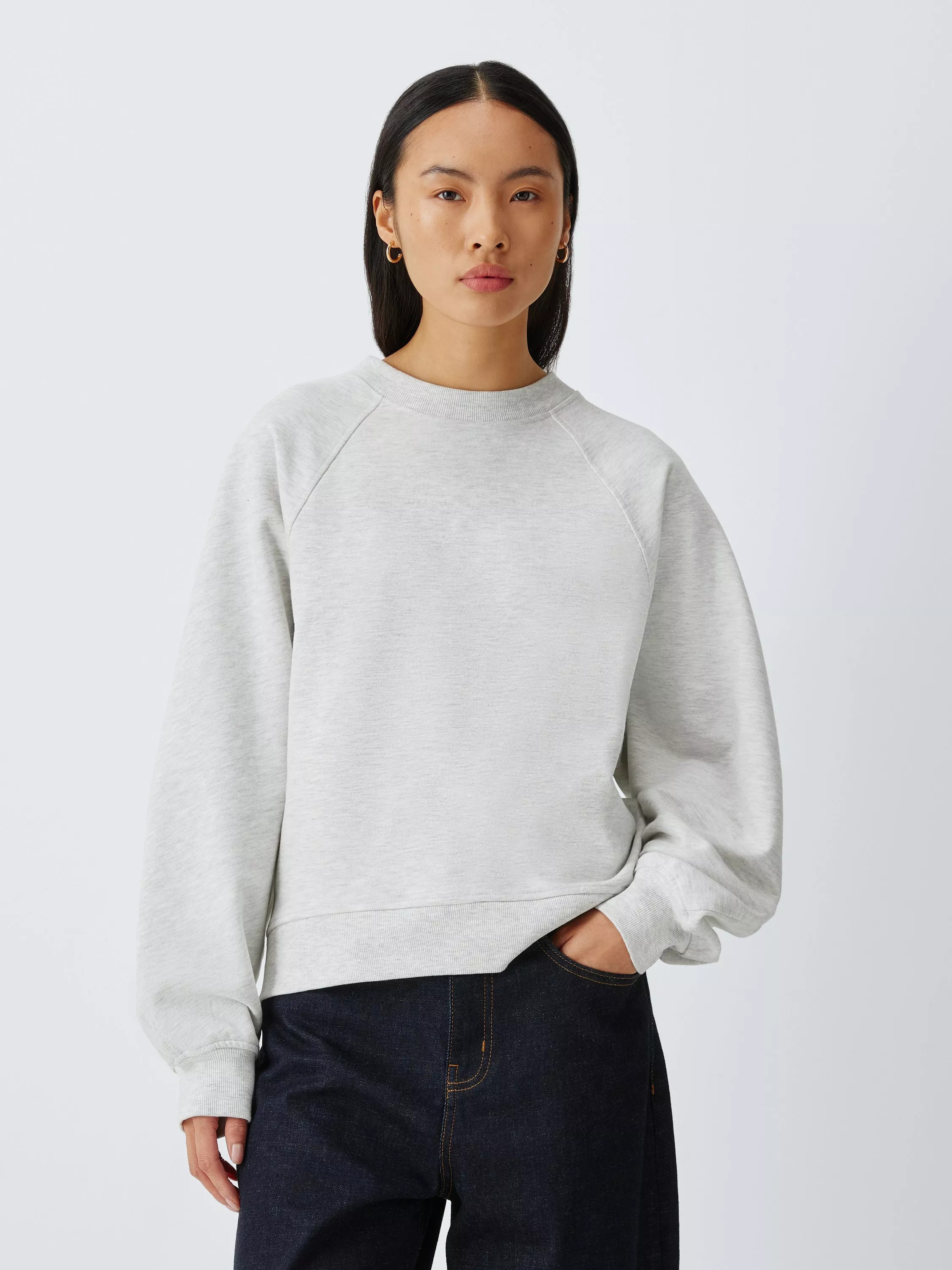 John Lewis Cotton Rich Seam Sweatshirt, Grey | John Lewis (UK)