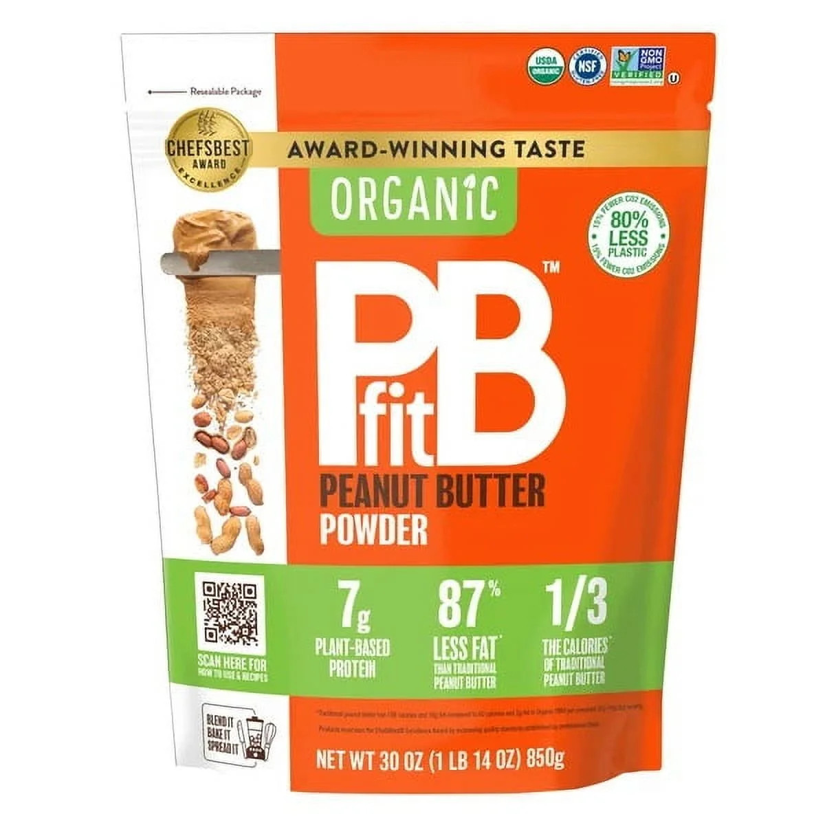 PBfit Organic Peanut Butter Powder Pouch, 30 Ounce | Walmart (US)