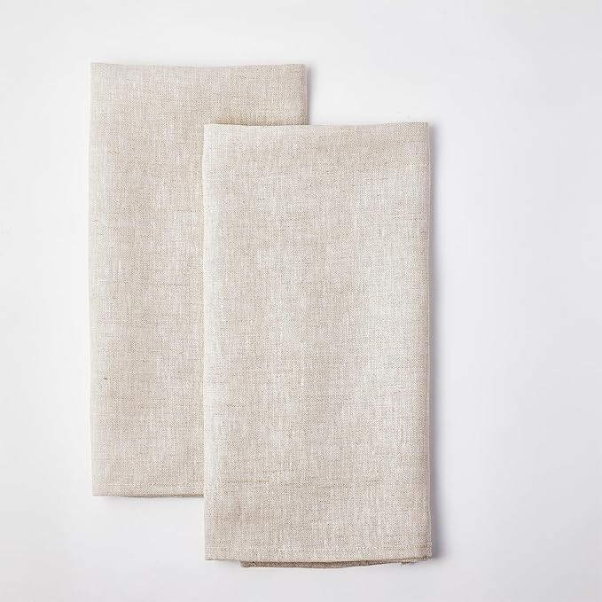 INYOWAKI 100% Pure Flax Linen Kitchen Hand Towels Set of 2 - Quick Dry Extra Soft 20 x 27 Inch Te... | Amazon (US)