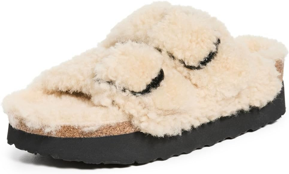 Birkenstock Women's Arizona Big Buckle Teddy Sandal by Papillio | Amazon (US)