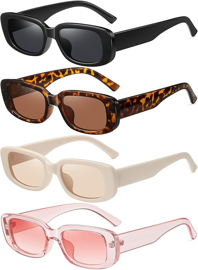 Rectangle Sunglasses for Women Men Trendy Retro Fashion Glasses 90’s Vintage UV 400 Protection | Amazon (CA)