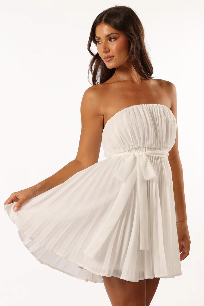 Austen Strapless Dress - Off White | Petal & Pup (US)