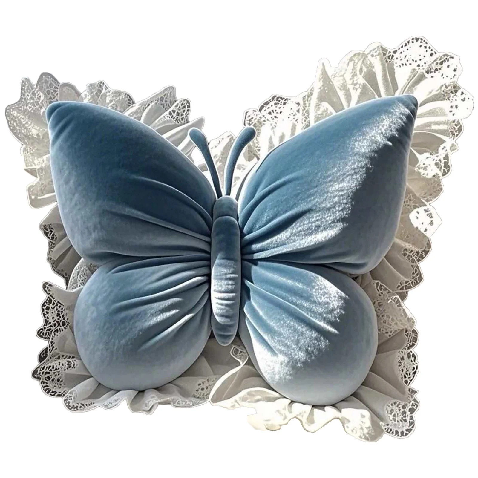 CuiLiyq Butterfly Pillow with Lace Trim Decorative, 15.7" x 19.7" Butterfly Shaped Throw Pillows,... | Walmart (US)