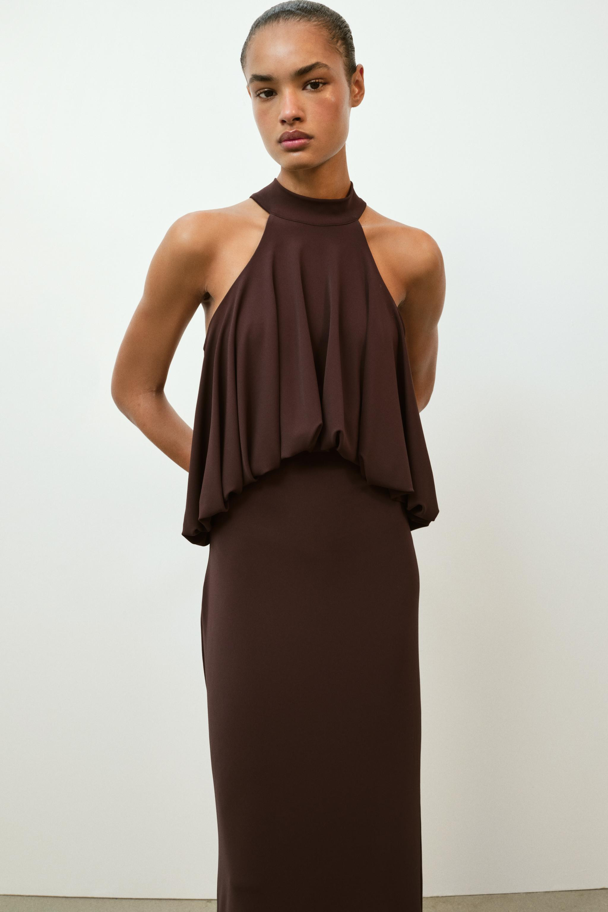BALLOON HALTER DRESS | Zara US