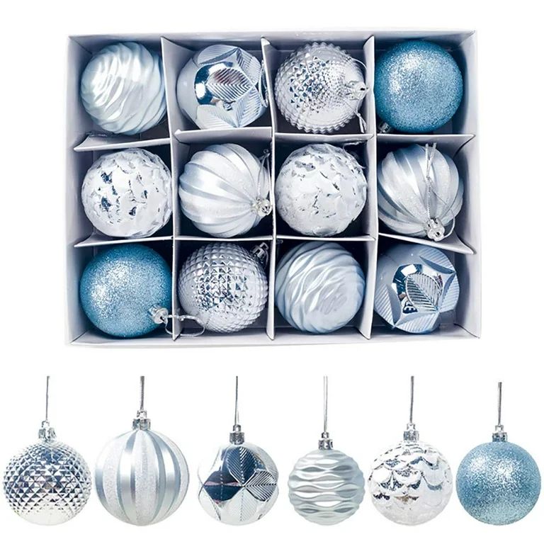Jorlo 12 Pcs Christmas Ball Ornaments, Shatterproof Christmas Decorations Tree Balls Festival Wid... | Walmart (US)