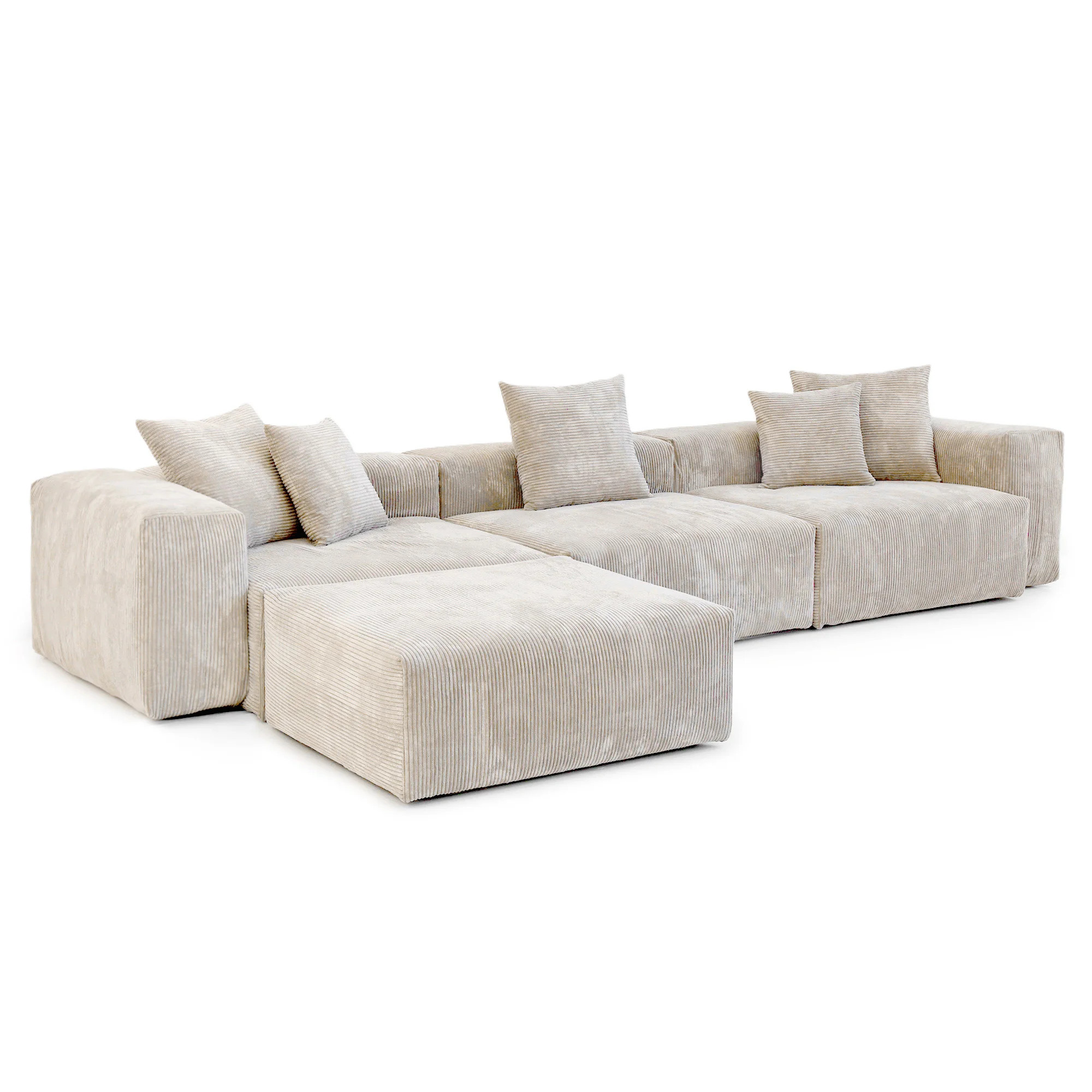 Nikodemos 4 - Piece Corduroy Sectional | Wayfair North America