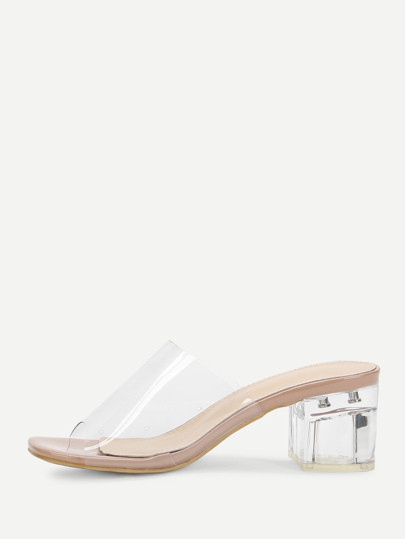 Chunky Heeled Clear Mule Sandals | SHEIN