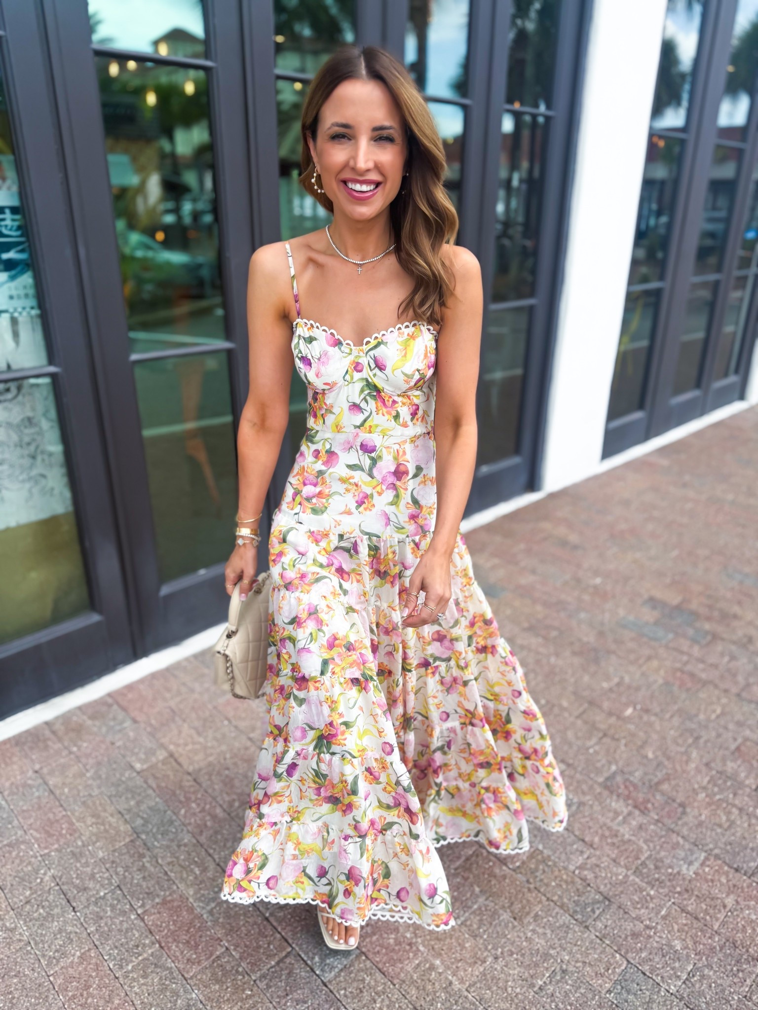 Floral midi dress in XS. Wedding shower dress. Baby shower dress. Mother’s Day dress. Spring dress. Summer dress. Vacation dress. 

#LTKTravel #LTKWedding #LTKootd