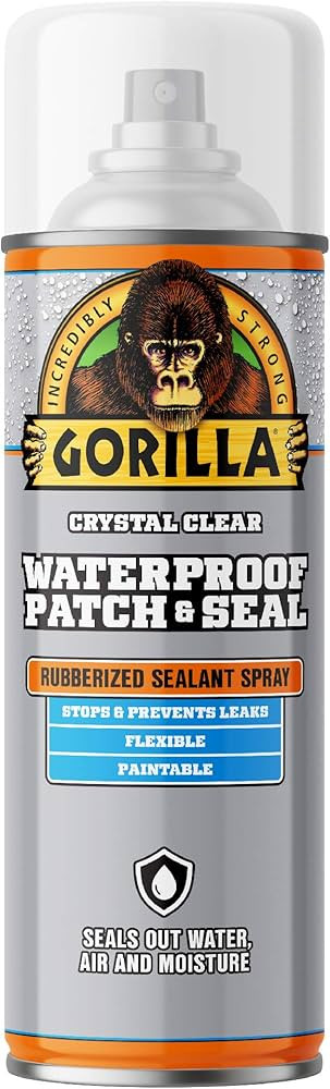 Gorilla Waterproof Patch & Seal Rubberized Sealant Spray; Crystal Clear; 14oz (Pack of 1) | Amazon (US)