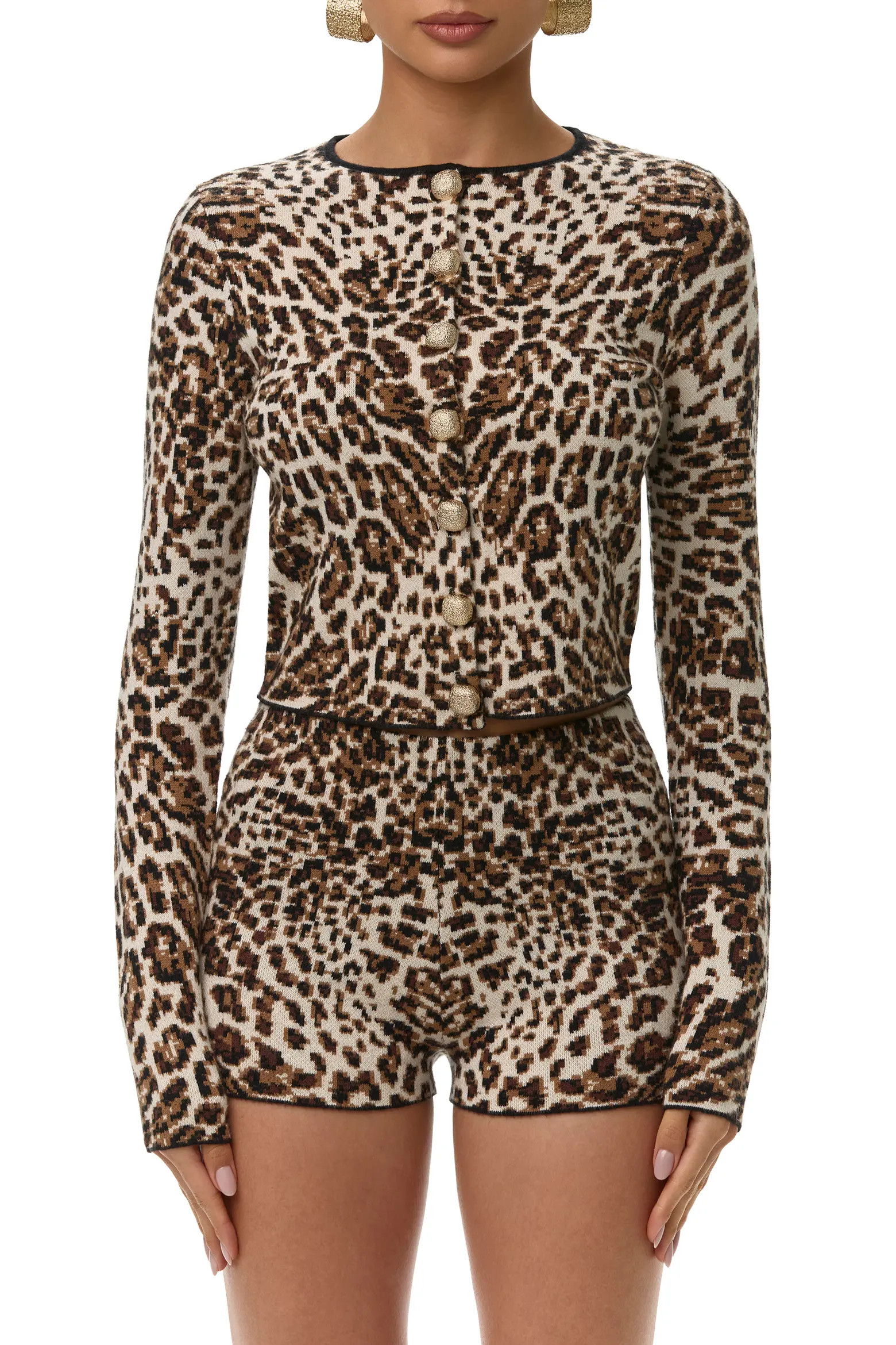 Leopard Jacquard Cropped Cardigan (Women) | Nordstrom | Nordstrom