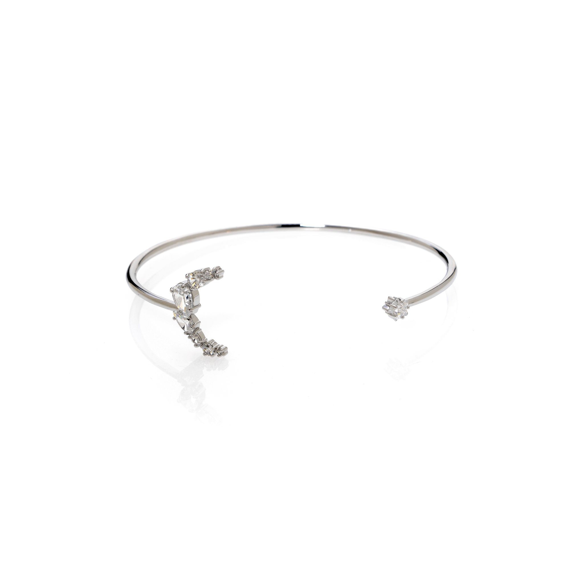 Swarovski Moonsun Rhodium Plated Czech White Crystal Bracelet 5524266 | ShopWorn | Shop Worn