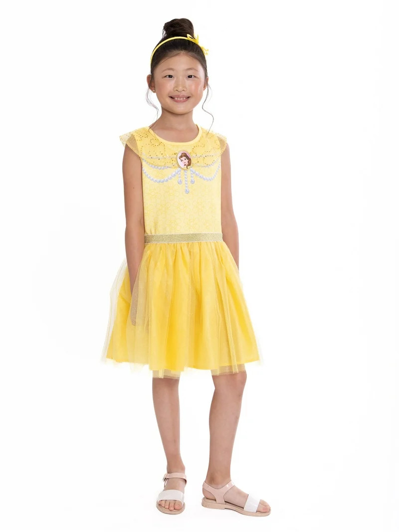 Disney Princess Girls Belle Cosplay Dress, Sizes 4-16 | Walmart (US)