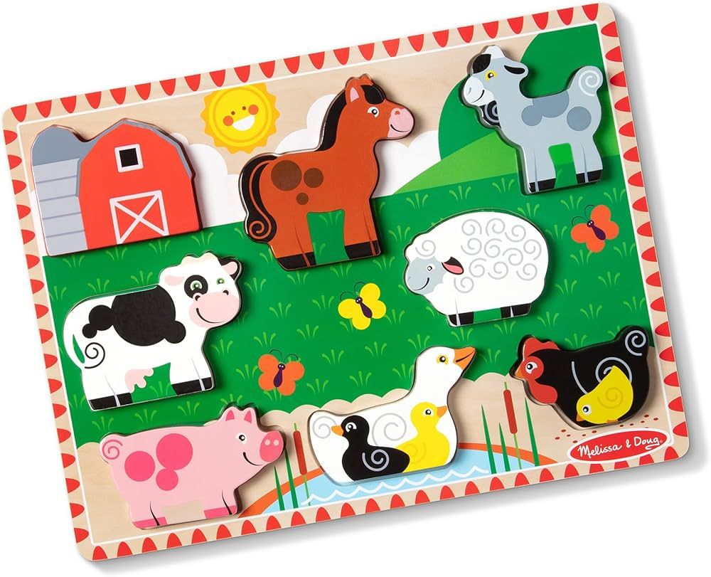 Melissa & Doug Farm Wooden Chunky Puzzle (8 pcs) - FSC Certified | Amazon (US)