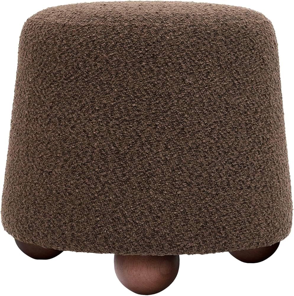 Tov Furniture Jaine Chocolate Brown Boucle Stool | Amazon (US)