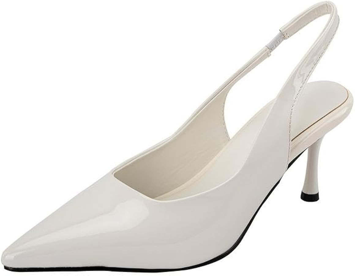 DREAMCIA Women's Pumps,Slingback Heels,Pointed Toe Sling Back Kitten Heels Women,Metallic Slingba... | Amazon (US)