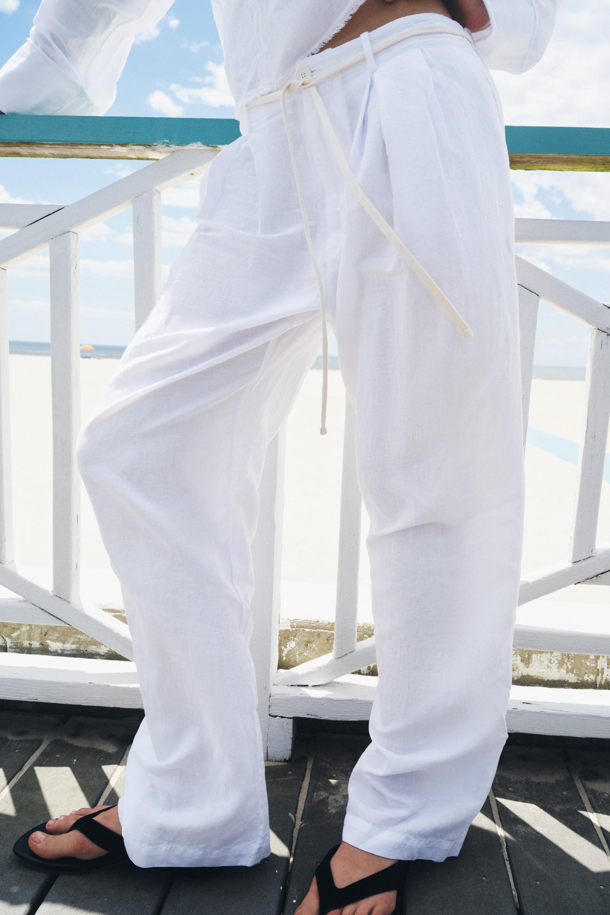 ZW COLLECTION LINEN PANTS | Zara US