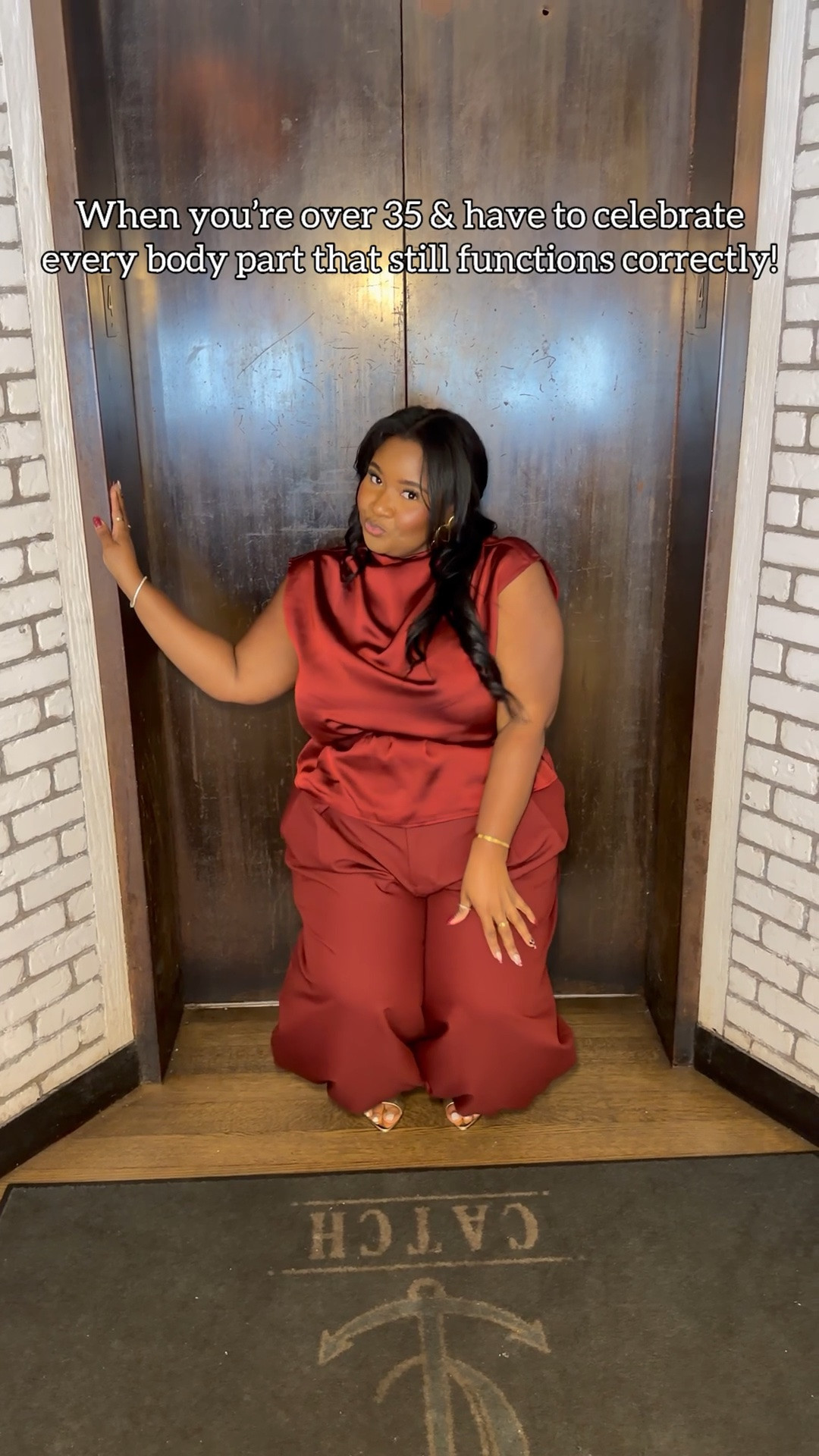 Outfit on sale using code “EQFALL” 
I’m Wearing an 18 in this satin belted top and a 20 in the ballon trousers with pleats! I felt so cute in this outfit 😍

Plus size outfits. Plus size night outfit. Wide leg pants. Plus size fashion. Elevated outfit.

#LTKSaleAlert #LTKPlusSize #LTKdayinmylife
