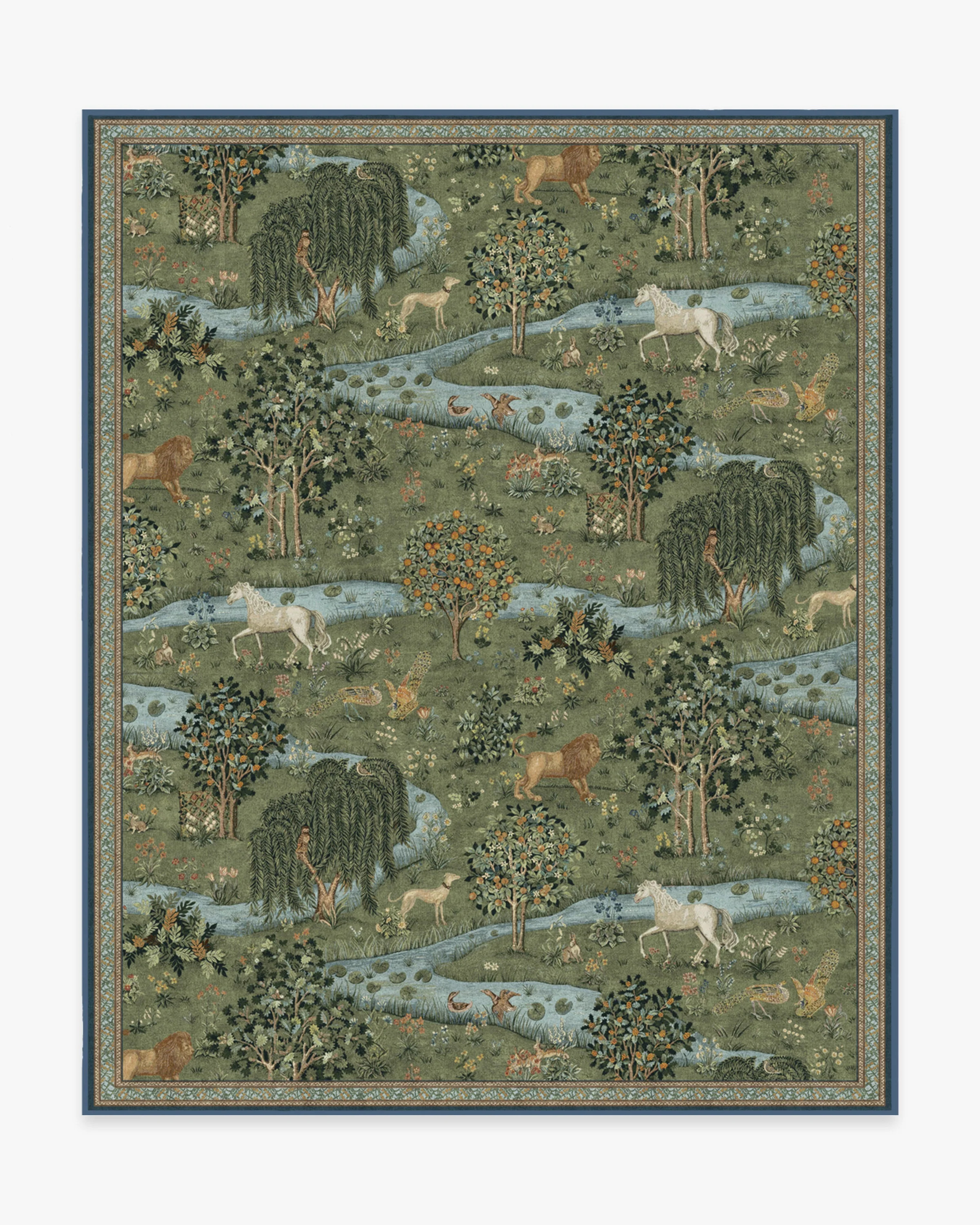 Morris & Co. Owl & Willow Green Rug | Ruggable | Ruggable