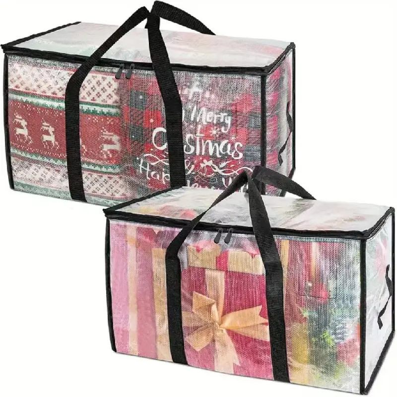 2pcs Christmas Wreath Storage Bag, Clear Oversized Moving Bags With Reinforced Handles, Heavy-Dut... | Temu Affiliate Program
