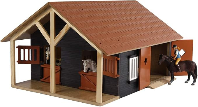 Kids Globe 1:24 Scale Horse Stable with 2 Boxes and Workshop KG610167 | Amazon (US)