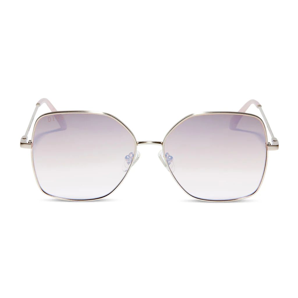 COLOR: brushed gold   taupe rose gradient flash sunglasses | DIFF Eyewear