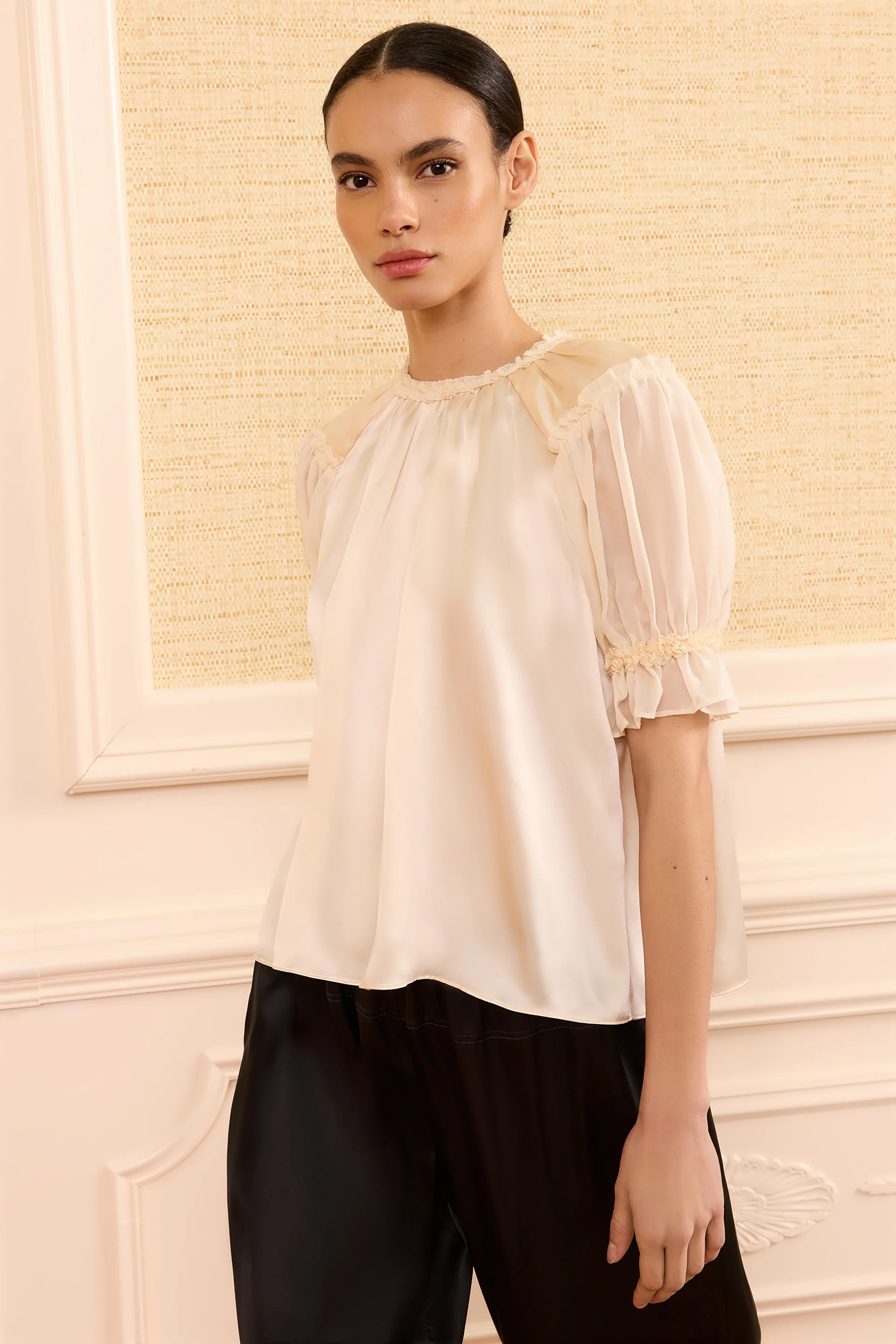 Alina Silk Top - Ivory | Ulla Johnson