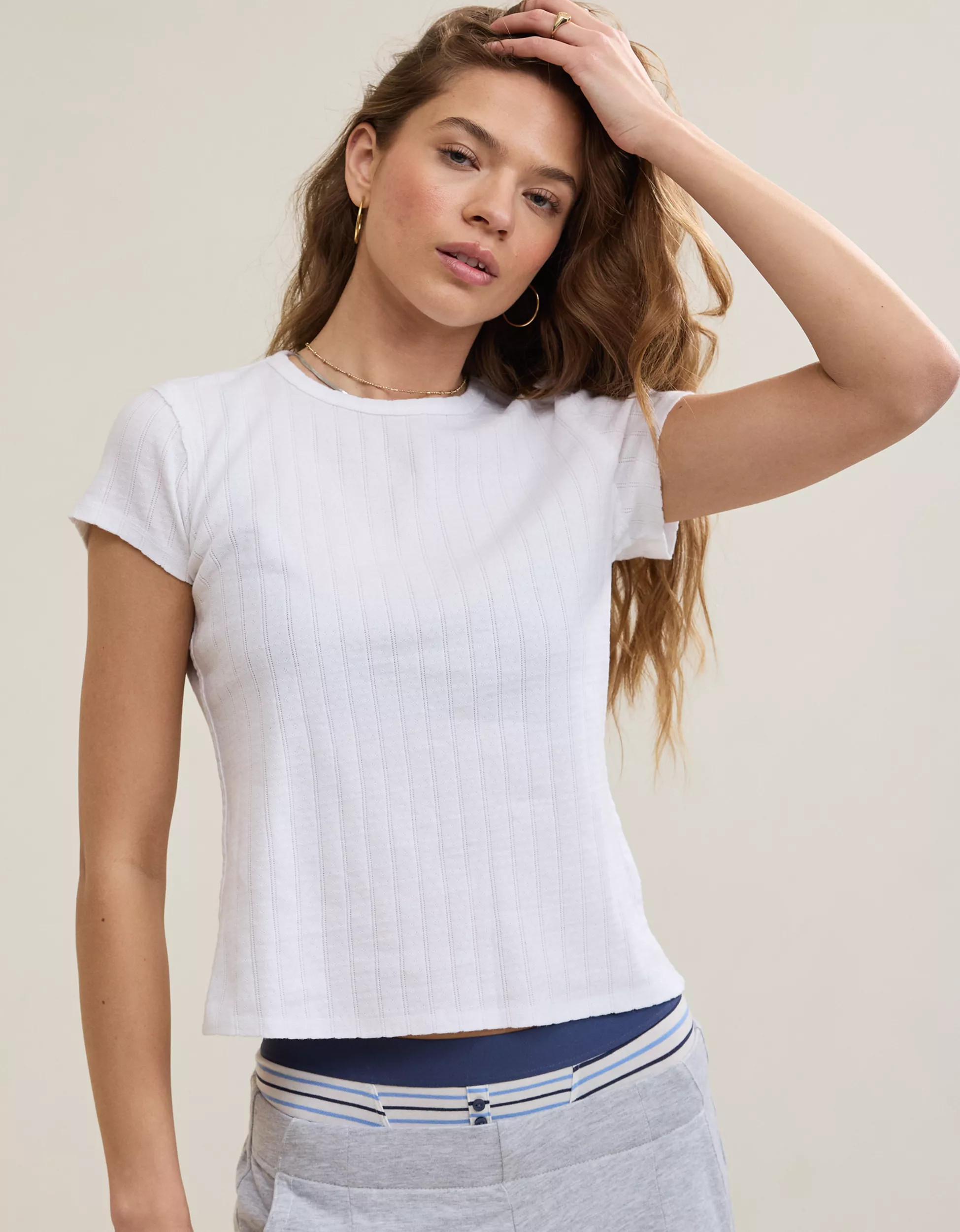 Aerie Pointelle Vintage T-Shirt | Aerie
